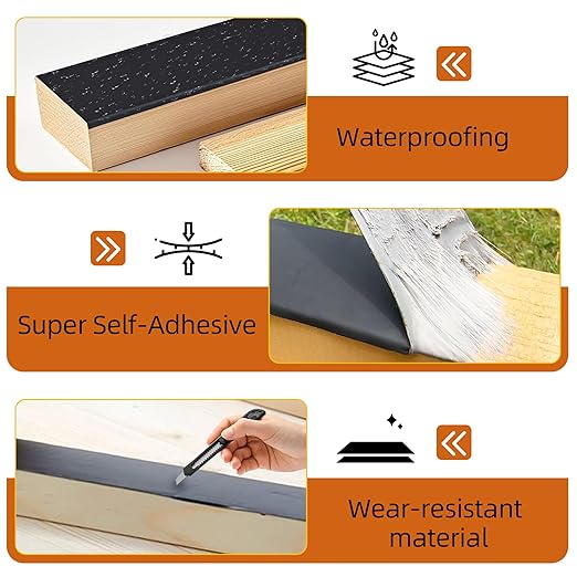 Joist Tape for Decking 4 Inch x 50 Feet 4 Pack, Weatherproof Butyl Sealant Deck Joist Tape竊똏rotects The Top of The Joist, Beam, and Wood