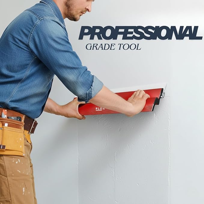 Plonic Drywall Skimming Blade Set with Portable Case, Stainless Steel 10", 14", 24", 32" & 40" Skimming Blades with 40"-84" Extension Handle, Drywall Finishing Tools (40inches)