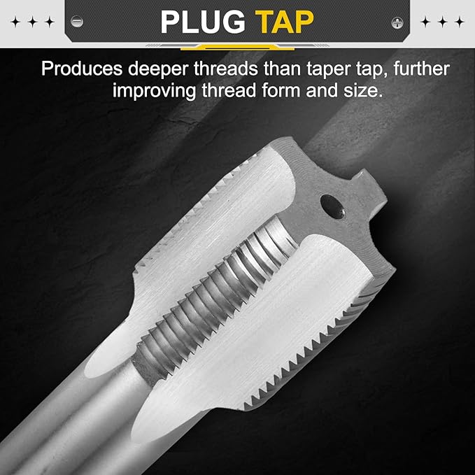 uxcell Hand Plug Tap M30 x 2 H2 Metric Thread Plug Style Taps Straight Flute Screw Tapping Threading Tool High Speed Steel HSS6542