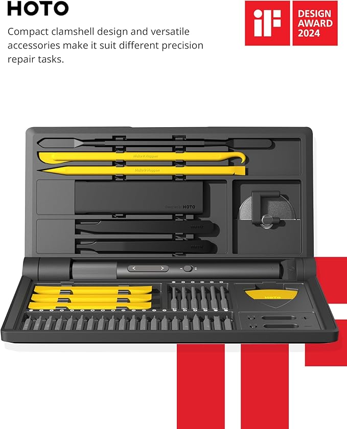 HOTO Electric Precision Screwdriver Kit Pro Bundle with 3.6V Cordless Screwdriver Set
