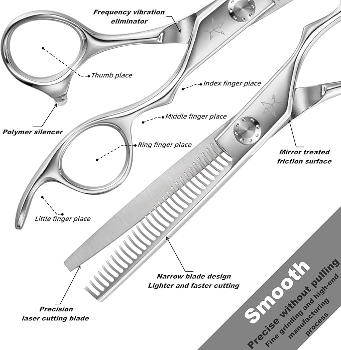 High-end Professional Hair Thinning Scissors Hair Cutting Teeth Shears Barber Hairdressing Texturizing Scissor Extremely Very Sharp 6 Inch Stainless Steel Alloy For Men,Women,Salon & Home