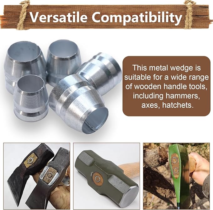 21 PCS Round Axe Handle Wedge Safety Handle Metal Wedge Hammer Handle Wedges for Axe Hammer Sledge (0.55/0.63/0.71 Inch)