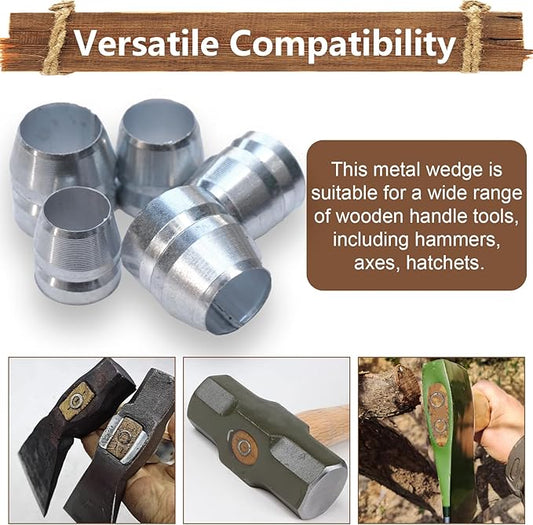 42 PCS Round Axe Handle Wedge Safety Handle Metal Wedge Hammer Handle Wedges Steel Wedge Kit for Axe Hammer Sledge (0.31/0.39/0.47/0.55/0.63/0.71 Inch)