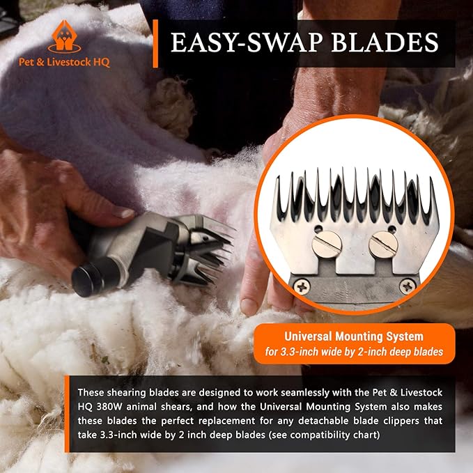 Sheep Shears Heavy Duty with 6 Adjustable Speeds - Professional Electric Clippers Farm Livestock - Shearing Machine Hair Cutting Kit for Grooming (Extra Blade)