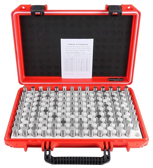 Accusize Industrial Tools 0.501'' to 0.625'' Minus Class Zz Pin Gauge Set, 125 Pcs/Set, 2'' Overall Length, M3(-)