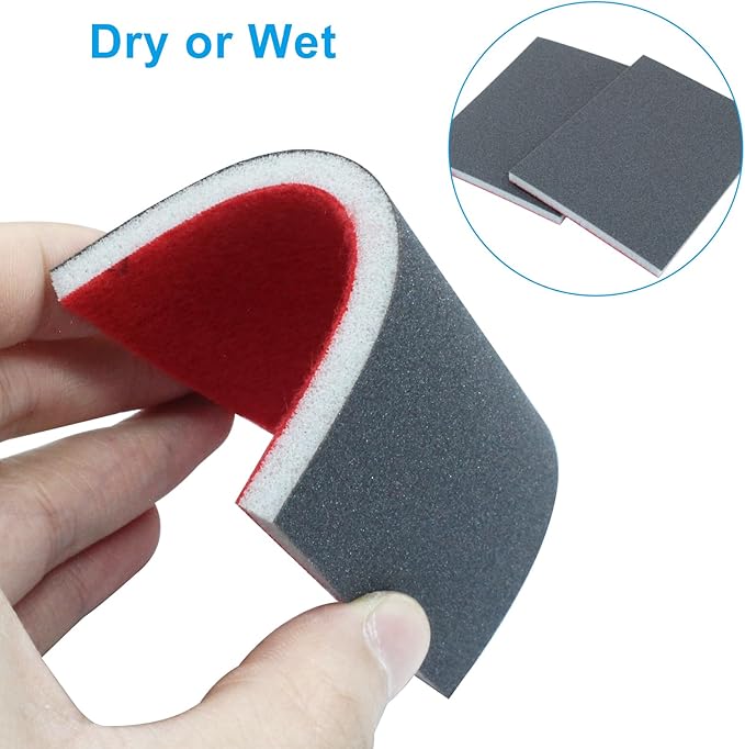20Pcs 600 Grit Sanding Sponge, 4" x 3" Soft and Cozy Sponge Wet Dry Sandpaper, Ultra Fine Grit Sanding Sponge for Smooth Finishing