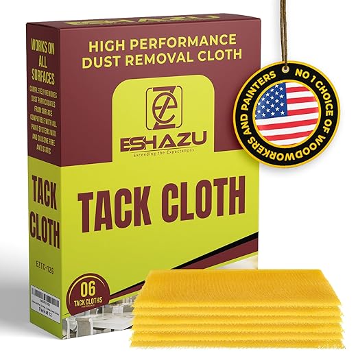 Eshazu Premium Tack Cloth Pack of 06 ??Professional Grade Dust and Particle Remover for Woodworking and Painting ??Tack Rags for Surface Cleaning ??Silicone & Wax Free, Anti-Static