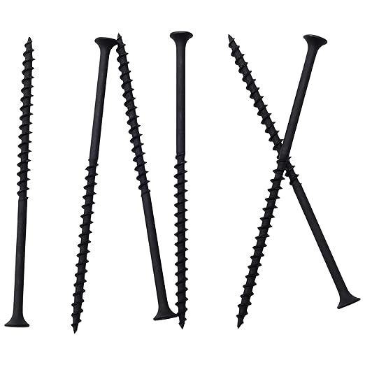 60pcs #10 횞 4 inch High Hardness Drywall Screws, Black, Coarse Thread, Phillips Drive, Bugle Head, Black Wood Screws, Long Screws, Wood and More