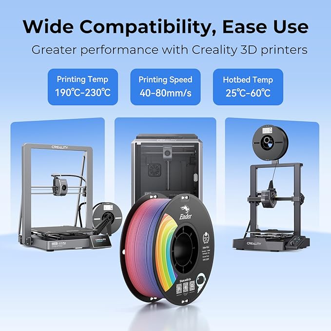 Creality Ender PLA Filament for 3D Printers 1kg Spool (2.2lbs) Accuracy +/- 0.02mm 3D Printer Filament??(016-white Pla+)