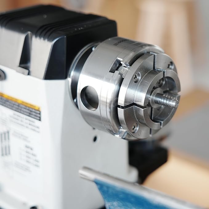NCK-G3.75 3.75" 4 Jaw Key Self-Centering Chuck, Thread 1"X8TPI, with NCK-3.75Z-DJDD Dovetail Jaws, Wood Screw, Two Nylon Washers, T Handle Allen Key