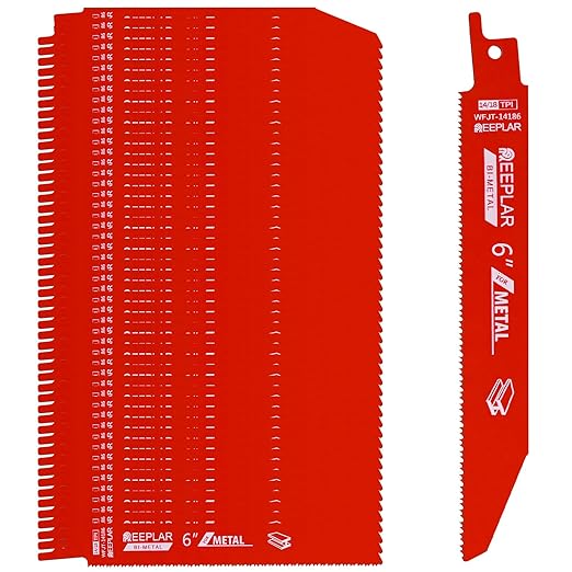50 Pack 6 inch 14/18 TPI Bi-Metal Auto Dismantling Sawzall Blade for Metal, 6??18-TPI Reciprocating Saw Blades