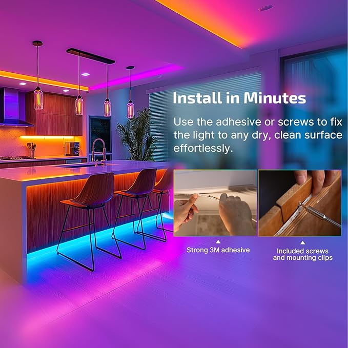 OLIGHT Ostrip 16.4ft RGB LED Strip Light, Smart App Control, Music Sync, DIY Color Modes, for Bedroom, Gaming, TV, Home Decor