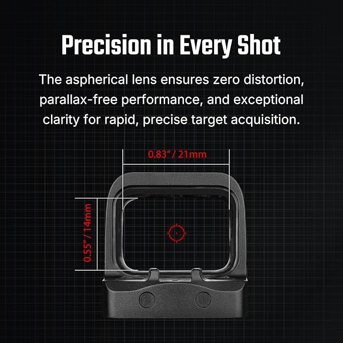 OSIGHT SE Enclosed Micro Red Dot Sight - RMSc/K Footprint Compatible | 2 MOA Dot & 32 MOA Circle Dual Reticle System | Durable Compact Reflex Sight