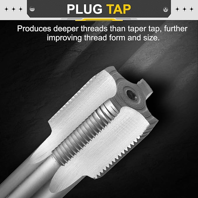 uxcell Hand Plug Tap M32 x 2 H2 Metric Thread Plug Style Taps Straight Flute Screw Tapping Threading Tool High Speed Steel HSS6542