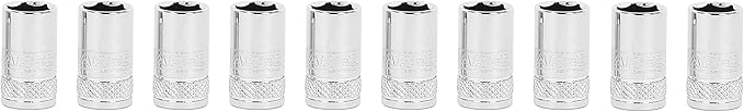 ARES 39018 ??10-Piece 1/4-Inch Drive 10mm Socket Set ??Premium Chrome Vanadium Socket Set Features Knurled Bands for Enhanced Grip ??1/4-Inch Drive Sockets with High Visibility Markings