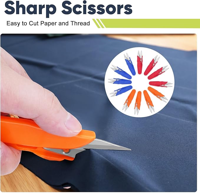 UCEC 12 Pack Thread Snips for Cutting, Thread Cutter Yarn Scissors for Crocheting, Embroidery Scissor Sewing Scissors Small Sewing Snips