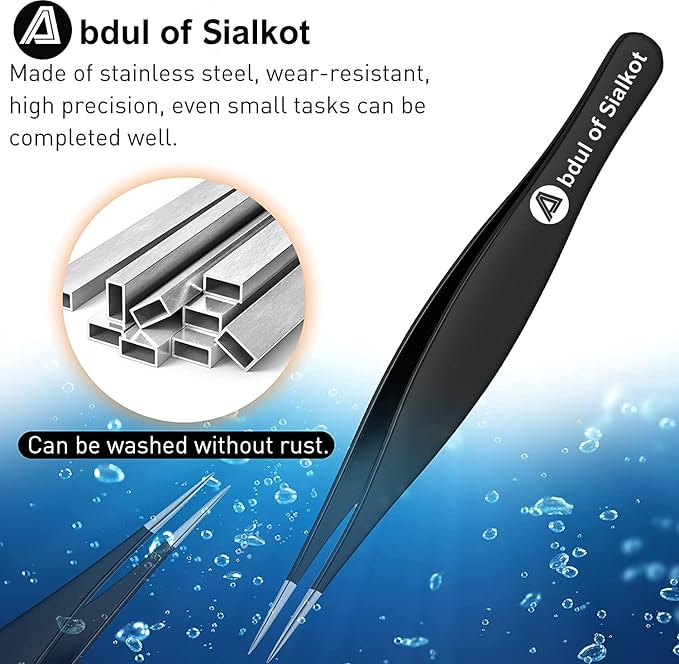 Pointed Tweezers,Needle Nose Tip, Sharp Precision Ingrown Hair, Surgical Pointed for Blackheads & Splinters/Best Tweezers for Eyebrows (Pink)