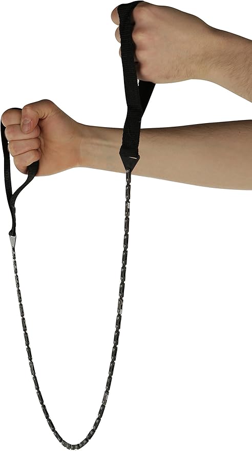 Pocket Chainsaw - Razor Sharp Self Cleaning 25.5 In Portable Hand Saw Survival Gear with Black Holster for Camping, Hunting, Hiking | Pocket-sized 25.5” Emergency Wilderness Survival Chain Saw (Black)