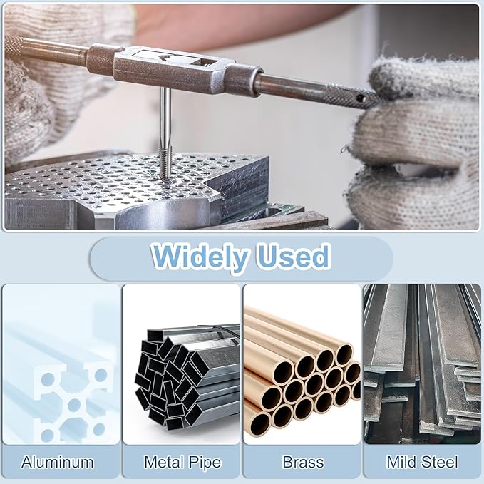 uxcell Hand Bottom Tap 9/16-16 UNS 2B Thread Bottoming Style Threading Taps High Speed Steel HSS6542 Straight Flutes Screw Tapping Tool