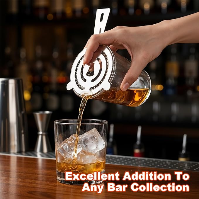 16 Pcs Bar Bartender Strainer, 2 Prong Cocktail Strainer Bulk, Stainless Steel Drink Cocktail Strainers, Silver Shaker Ice Bar Shelf or Bartenders Mixologists Drinking Water Filtering
