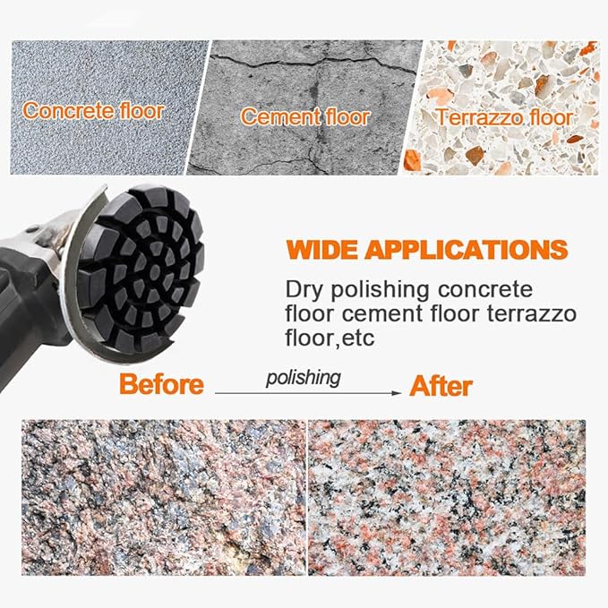 Diamond Concrete Polishing Pads - BRSCHNITT 6pcs 4 inch Grit#100 Resin Bond Renew Pads Beton Floor Renew Reparing Disk