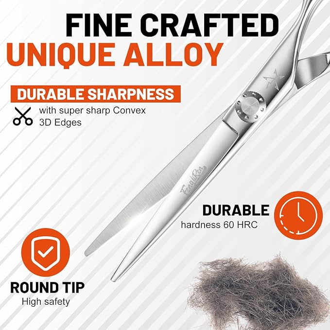 High-end Professional Extremely Very Sharp Barber Hair Cutting Scissors Hairdresser Shears For Hair 5.5 Inch Haircut Scissor Made Of Stainless Steel Alloy For Hairdressing Salon and Home Use