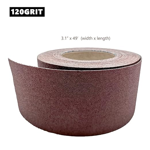 3 Inch x 49 Feet Emery Cloth Roll Aluminum Oxide Abrasive Paper Roll Continuous Sandpaper for Metalworking, Woodworker, Furniture Repair, Sanding (120 Grit)