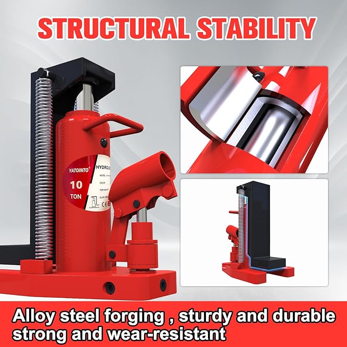 5 Ton/10 Ton Toe Jack | 2-in-1 Hydraulic Bottle Jack with Pump Handle Dual Purpose Lifting Capabilities for Top and Toe, for Car Farm Home