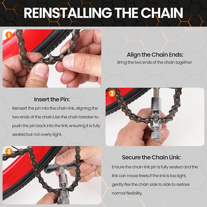 Oumers Bike Chain Repair Tools Set, Bicycle Chain Break Tool, Master Link Pliers, Bike Wear Checker Indicator Opener Closer Remover Pliers