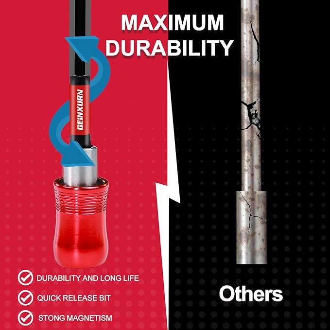 12” Impact Screwdriver Bit Holders, 5PCS Magnetic Extension Quick-Change Socket Drill Bit Holder Cr-V SteelHex Shank Quick Release Drill Bit Guide
