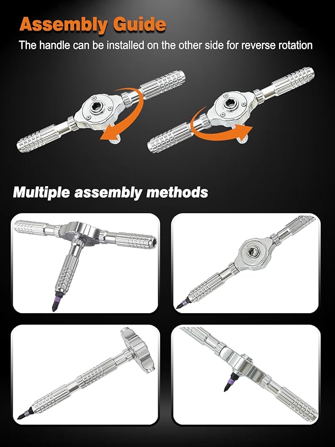 40 in 1 Magnetic Screwdriver Sets, DIY Multi Bits Ratchet Screwdriver Set with T Ratcheting Handle, Compact Flexible Shaft Repair Tool Kit for Electrical, Furniture Assembly