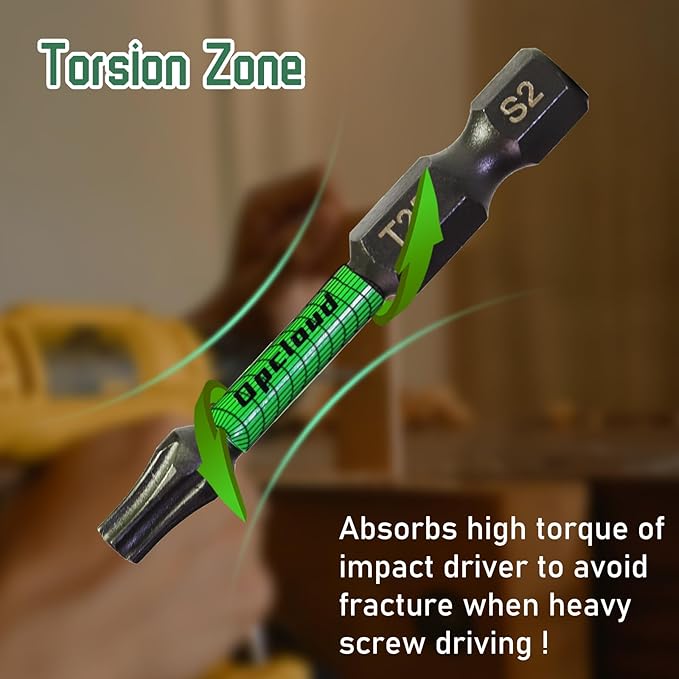 T25 Impact Screwdriver Bit Set, 16 Pieces 2?쒾2 Steel Magnetic Security #25 Torx Tips Driver Power Bit Set with Extension Impact Bit Holder