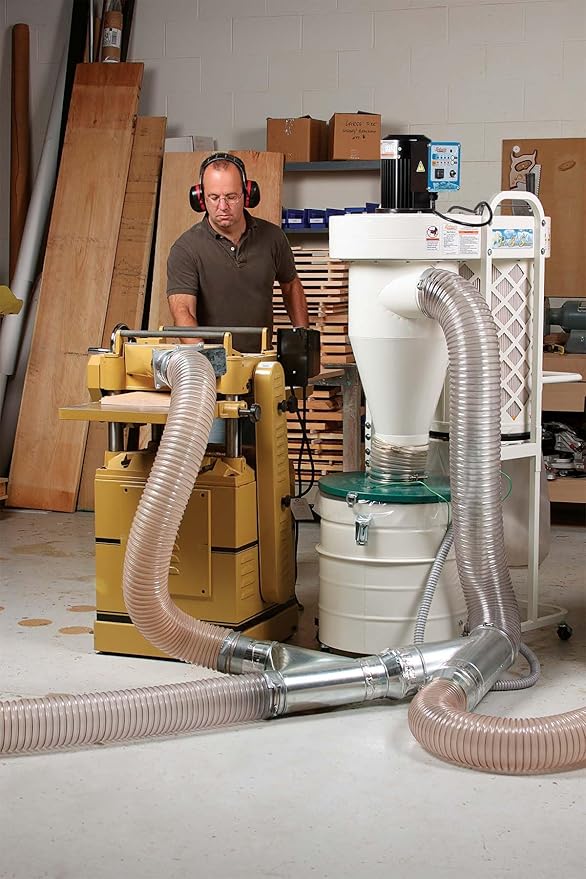 PU Dust Collection Hose 1-1/2??횞 20 ft Heavy Duty Clear Flexible Collector Hose Reinforced with Spiral Steel Wire for Dust Collection Systems Fume Debris Band Saw Jointer Wood Shop (PU Durable Type)