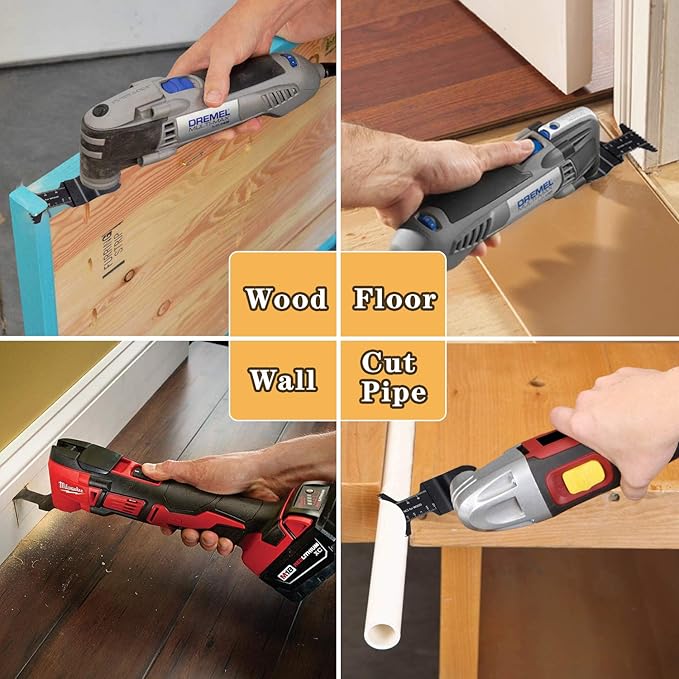60 Oscillating Tool Saw Blades Multitool Quick Release Saw Blade Kit for Cutting Wood Plastic Soft Metal Fit Dewalt Makita Fein Multimaster Ryobi Bosch Milwaukee Chicago Craftsman (60 Pack)