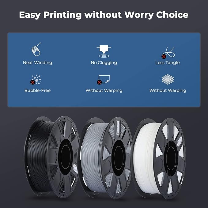 Creality 3D Printer Filament, PLA Filament 1.75mm Bundle 2kg for 3D Printing, Ender PLA Filament No-Tangling, Strong Bonding & Overhang Performance, Accuracy +/- 0.02mm (White & Red)