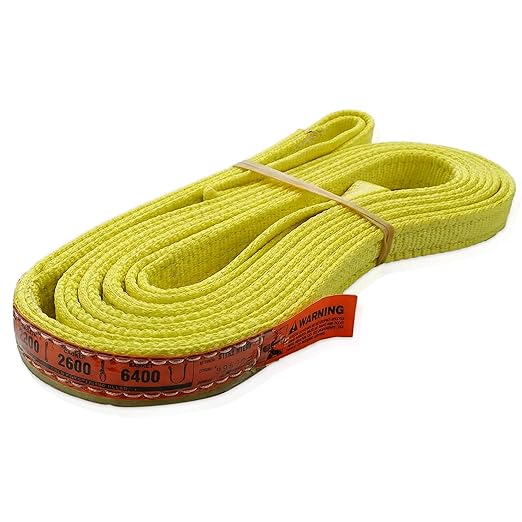 DD Sling 1 Inch x 12 Foot Nylon Lifting Sling – USA Made, 3,200 lb Vertical, 2,600 lb Choker, 6,400 lb Basket – 2-Ply Heavy Duty 900 Webbing, Type 4 Twisted Eye & Eye Rigging Sling, Safety Orange