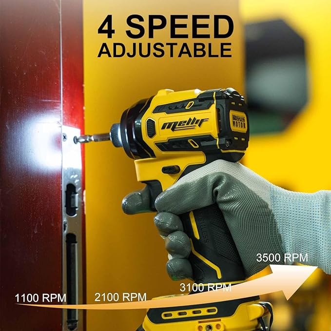 1/4-Inch Impact Driver Compatible with Dewalt 20V 60V Max Battery (Tool Only), 2212 in-lbs Torque, 4-Speed, Brushless Motor, LED Light