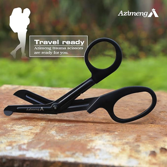 1 Pack Heavy Duty Scissors, Multipurpose Household Utility Scissors, Titanium Safety Scissors for Cutting Fabric Package Crafts, 7 1/2 Inch Black Titanium