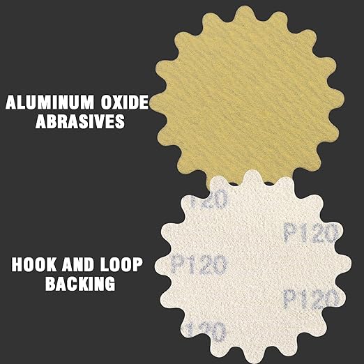 MAXMAN 50 PCS Hook and Loop Sanding Discs, 3-Inch Flex Edge Wavy Sander Pads Alumina Orbital Sandpaper 150 Grit - Perfect for Sanders Hand Drill, Bowl Sanders & Woodworking Wood Auto, No Hole