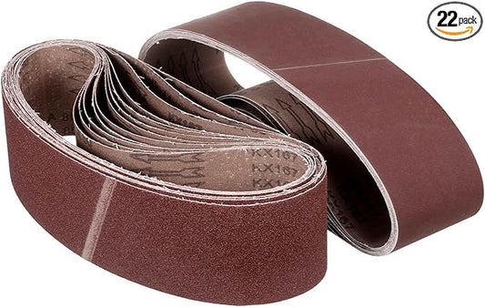4 x 36 Inch Sanding Belt,22Pcs 80-400 Grits Aluminum Oxide Knife Sharpener Belt Work Sharpening for Belt Sander Knife Carving Tool Metal Working