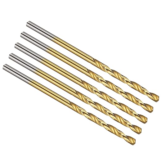 PATIKIL 2mm Drill Bit, M42 8% Cobalt High-Speed Steel Jobber Straight Shank 135° Titanium Nitride (TiN) Coated for Hard Metal Stainless Steel - 5 Pack