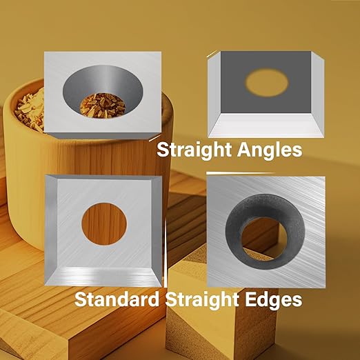 11mm Square Tungsten Carbide Inserts Cutters Knives Replacement Blades 11횞11횞2.0mm-30째for Woodworking Spiral/Helical Planer Cutter Head or Lathe Turning 10pcs