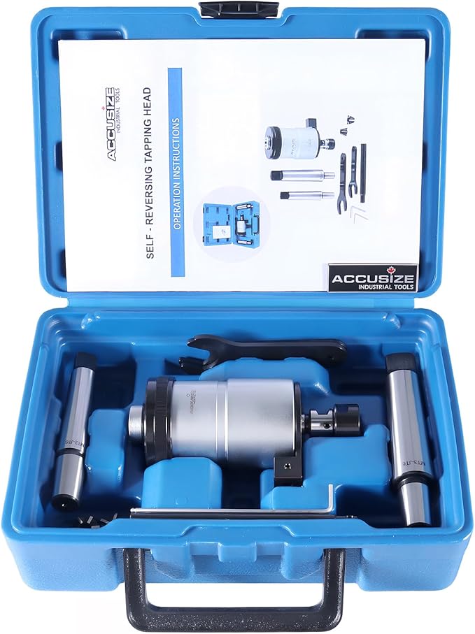 Accusize Industrial Tools - 0-1/4'' Self-Reversing Tapping Head with JT6 Jacobs Taper, Precision Depth Control, for Drill Press, 2600-4002