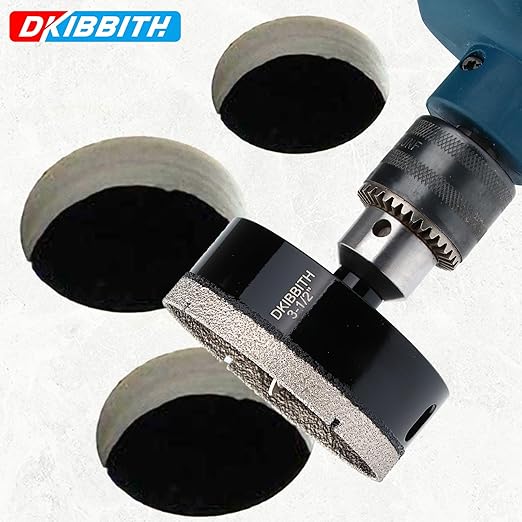 3-1/2" Diamond Hole-Saw Bits with Pilot Drill Bit 3-1/2 in Diamond Tipped Tile Hole Saws with Guiding Bit for Accurate Drilling, for Porcelain Tile Ceramic Pottery Granite Stone Glass Bottles 90mm