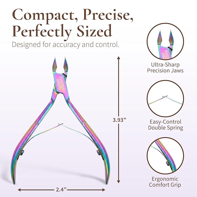 Professional Cuticle Cutter & Pusher Trimmer Manicure Tools with Double Spring ??Perfect Nail Care Tool for Manicure & Pedicure Beauty at Home/Spa/Saloon