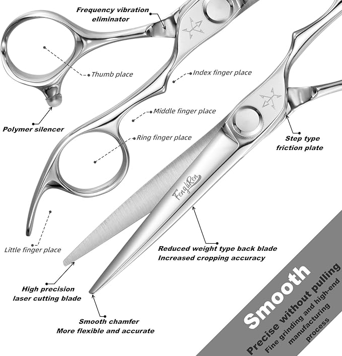 High-end Professional Extremely Very Sharp Barber Hair Cutting Scissors Hairdresser Shears For Hair 6 Inch Haircut Scissor Made Of Dynamic Steel Alloy For Hairdressing Salon and Home Use