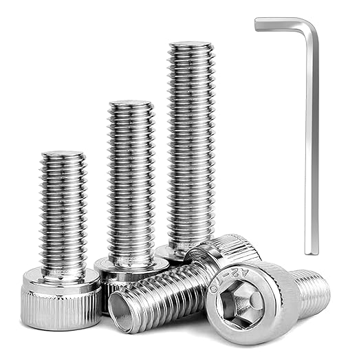 25Pcs M6 Hex Socket Head Screws, Stainless Steel Full Thread Bolts Assortment Kit in 60mm, 65mm, 70mm, 75mm, 80mm