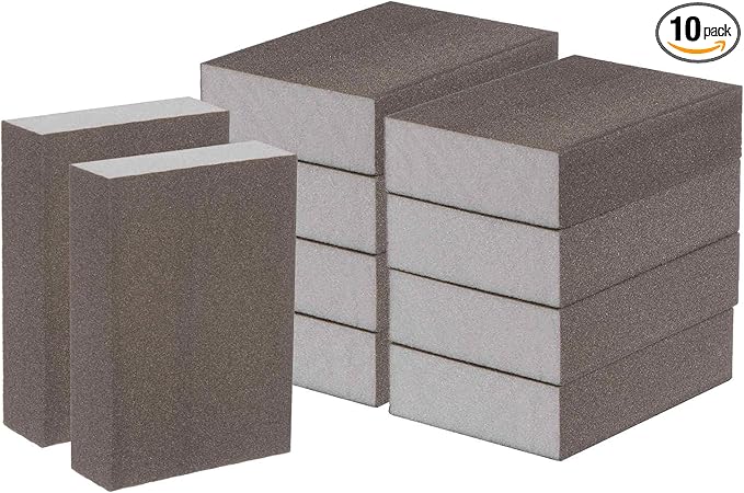 HARFINGTON 10pcs Superfine Sanding Sponge Blocks 800-1000 Grit Foam Sanding Block for Polishing Kitchen Metal Wood Drywall, 100x70x25mm