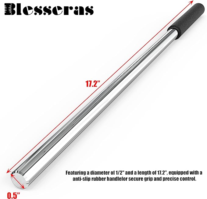 Garage Door Torsion Spring Winding Bars with Non-Slip Handle, D1/2'' x L17.2'', 1 Pair