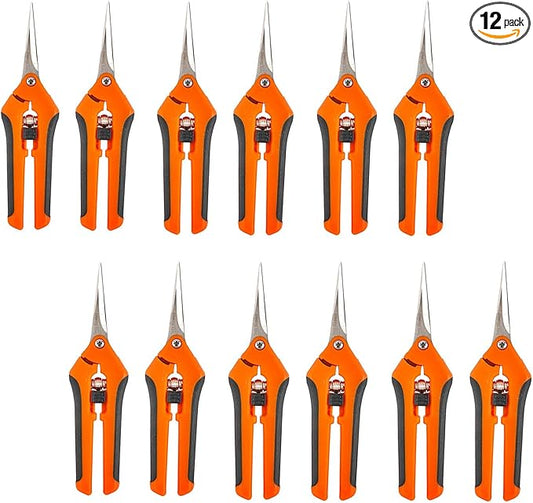 YaeCCC 12-Pack 6.5 Inch Gardening Hand Pruner Pruning Shear with Stainless Steel Blades